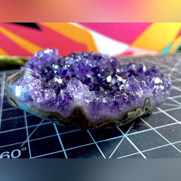 170G Heart Shaped Amethyst Cluster Gem Stone - Picture 6 of 14